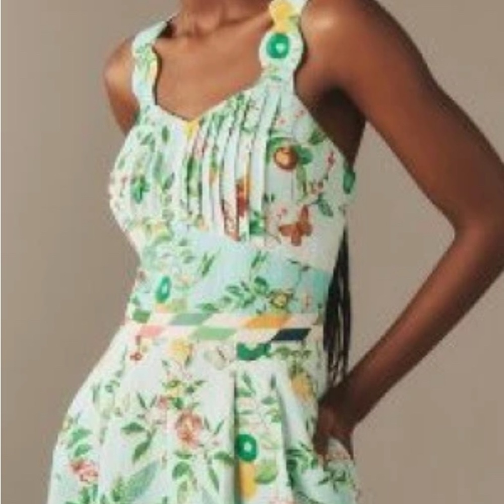 Ranna Gill Floral Shorts Jumper - Green and Yellow BNWT